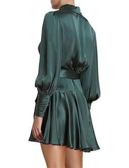 Zimmermann / Silk Mini Wrap Dress / Green / Size 16 / Zim Size 4 for rent on The Volte - image 2