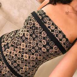 Chanel Logo Coin Medallion Dress Print Size 8