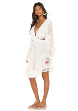 Zimmermann Suraya Cut Out Dress Ivory Size 8 for rent on The Volte - image 1