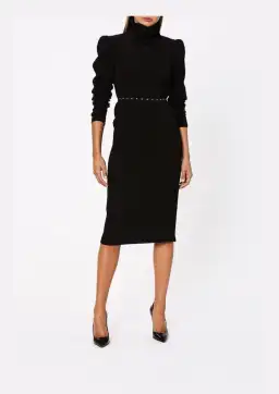 Scanlan Theodore Stretch Reptile Midi Dress Black Size 8 for rent on The Volte - image 1