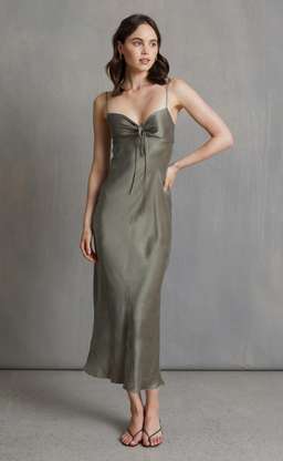 Bec & Bridge, Classic silk tie midi dress, size 12 for rent on The Volte - image 1