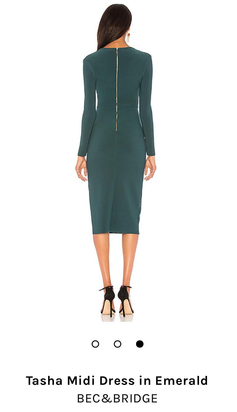 Tasha Midi Dress in Emerald for rent on The Volte - main image