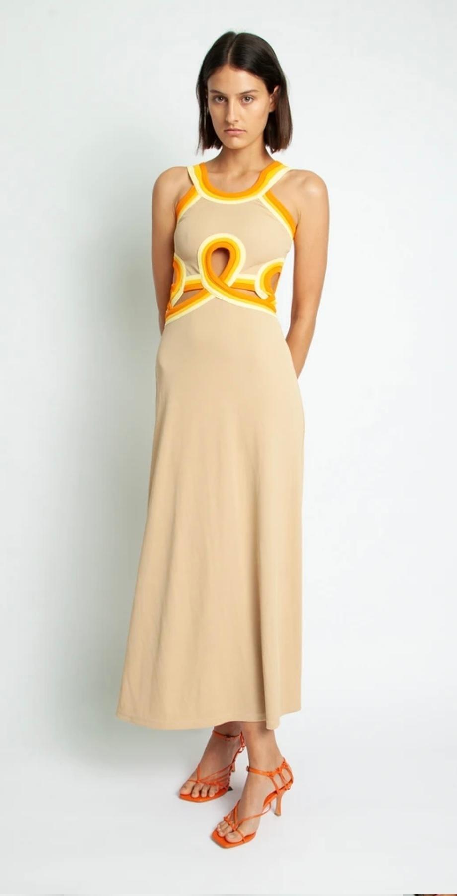 Christopher Esber Looped Verner Bind Multi Strapped Dress Print Size 8 for rent on The Volte - main image