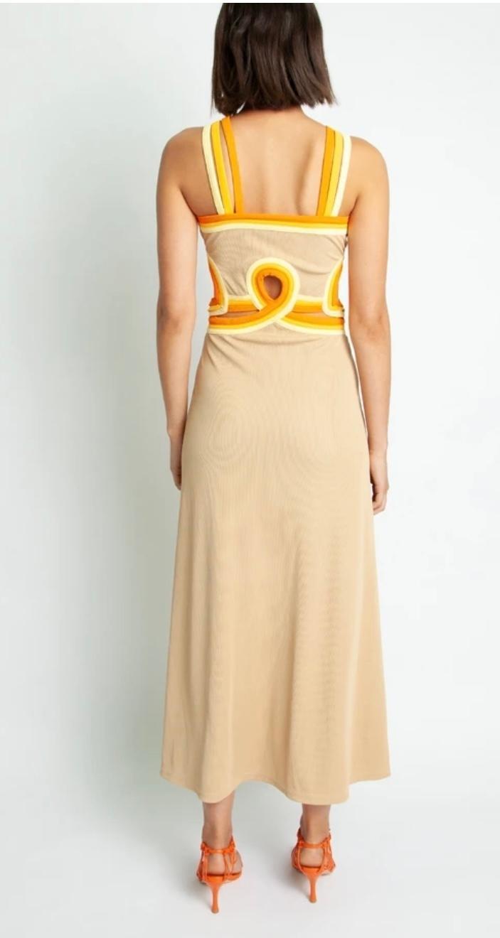 Christopher Esber Looped Verner Bind Multi Strapped Dress Print Size 8 for rent on The Volte - main image