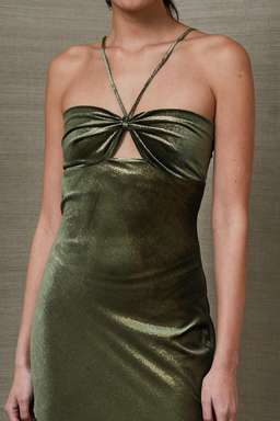 Bec & Bridge Dancing Queen Maxi Dress Metallic Green Size 10 for rent on The Volte - image 2