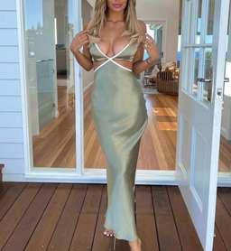 Bec and Bridge Veronique Maxi Dress Sage Green Size 6 for rent on The Volte - image 4