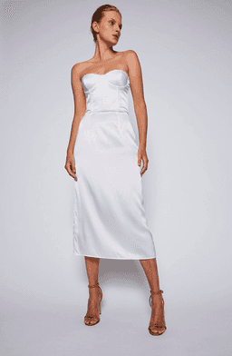 Scanlan Theodore Silk Bustier Slip Dress White Size 6 for rent on The Volte - image 1