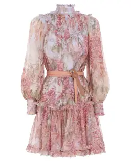 Zimmermann Botanica Smocked Yoke Mini Dress Milettia Floral Size 0P/ AU 6 for rent on The Volte - image 4