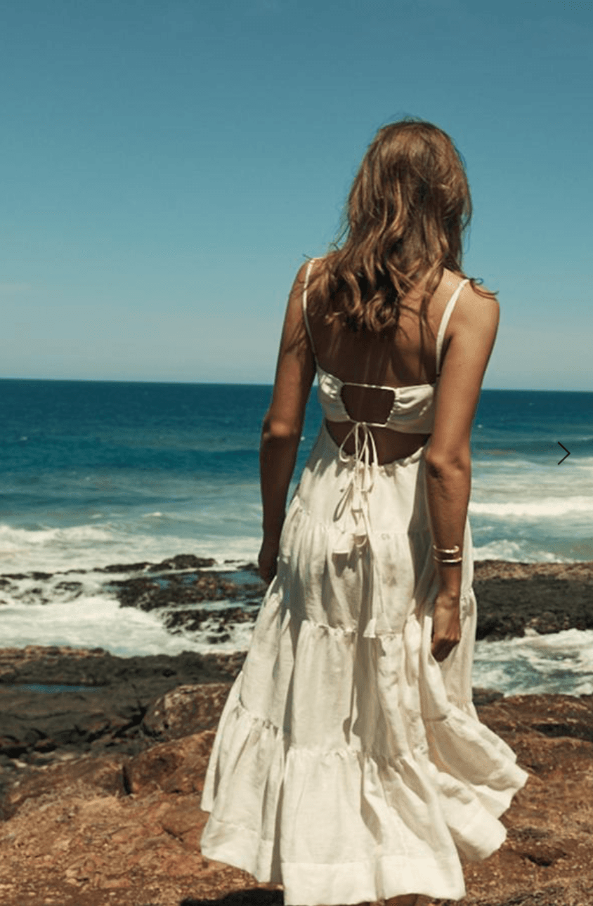 Shona Joy Elsa Tiered Midi Dress White NOT AVAILABLE - Image 3