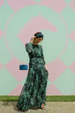 Thurley Delta Gown Green Size 10 for rent on The Volte - image 1