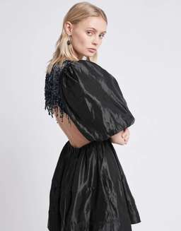 Aje Relic Beaded Mini Dress Black Size 14