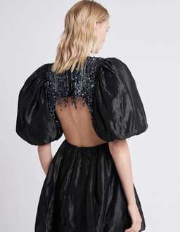 Aje Relic Beaded Mini Dress Black Size 14