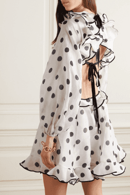 Zimmermann Lovestruck Polka Dot Mini Dress Print Size 6 for rent on The Volte - image 2