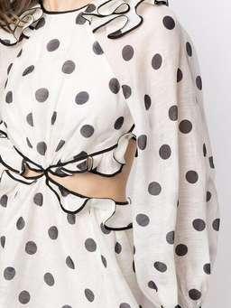 Zimmermann Lovestruck Polka Dot Mini Dress Print Size 6 for rent on The Volte - image 3