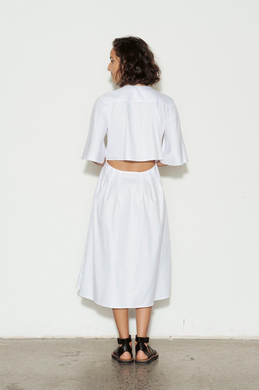 Anna Quan Olive Cotton Dress White Size 12 for rent on The Volte - main image