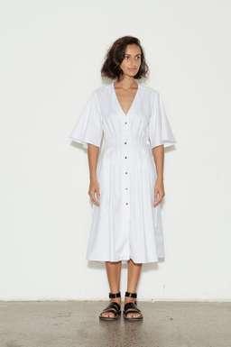 Anna Quan Olive Cotton Dress White Size 12 for rent on The Volte - image 1