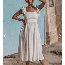 Spell Darling Frill Sleeve Dress White Size 12 for rent on The Volte - image 1