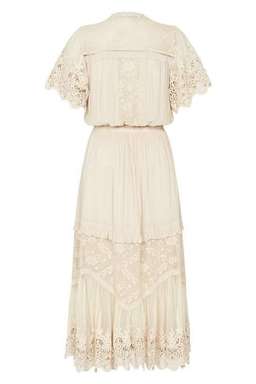 Spell Designs Maggie Embroidered Midi Dress Cream Size 10 for rent on The Volte - image 5