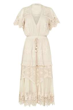 Spell Designs Maggie Embroidered Midi Dress Cream Size 10 for rent on The Volte - image 4
