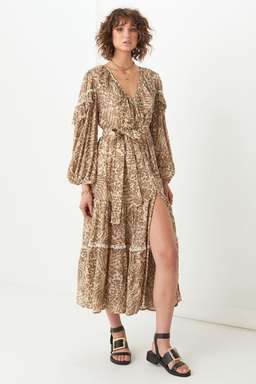 Spell Leopard Ada Gown Print Size 12 for rent on The Volte - image 1