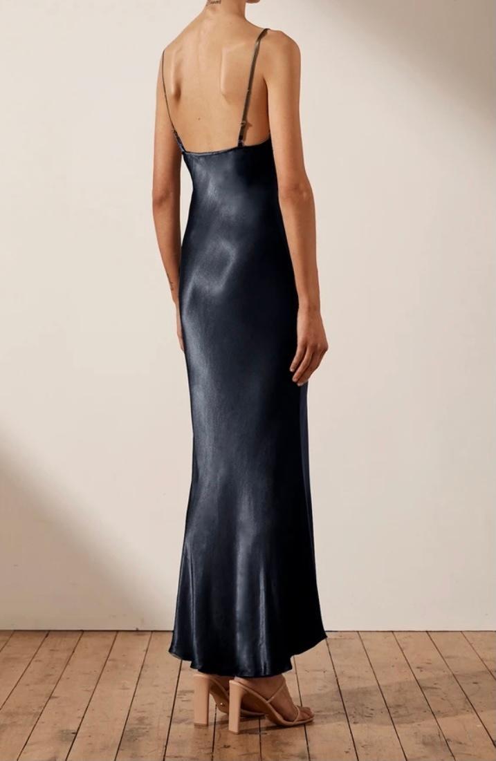 Shona Joy La Lune Bias Slip Dress Navy Size 14 for rent on The Volte - main image