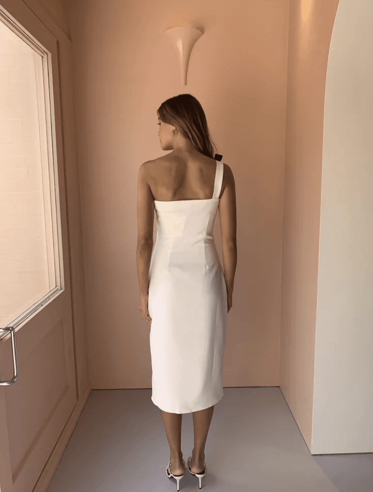 By Nicola Printemps Midi Dress White Size 12 for rent on The Volte - main image