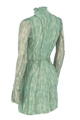 House of CB 'Dylan' Ivy Printed Mesh Lace Up Mini Dress Green Size 8 for rent on The Volte - image 6