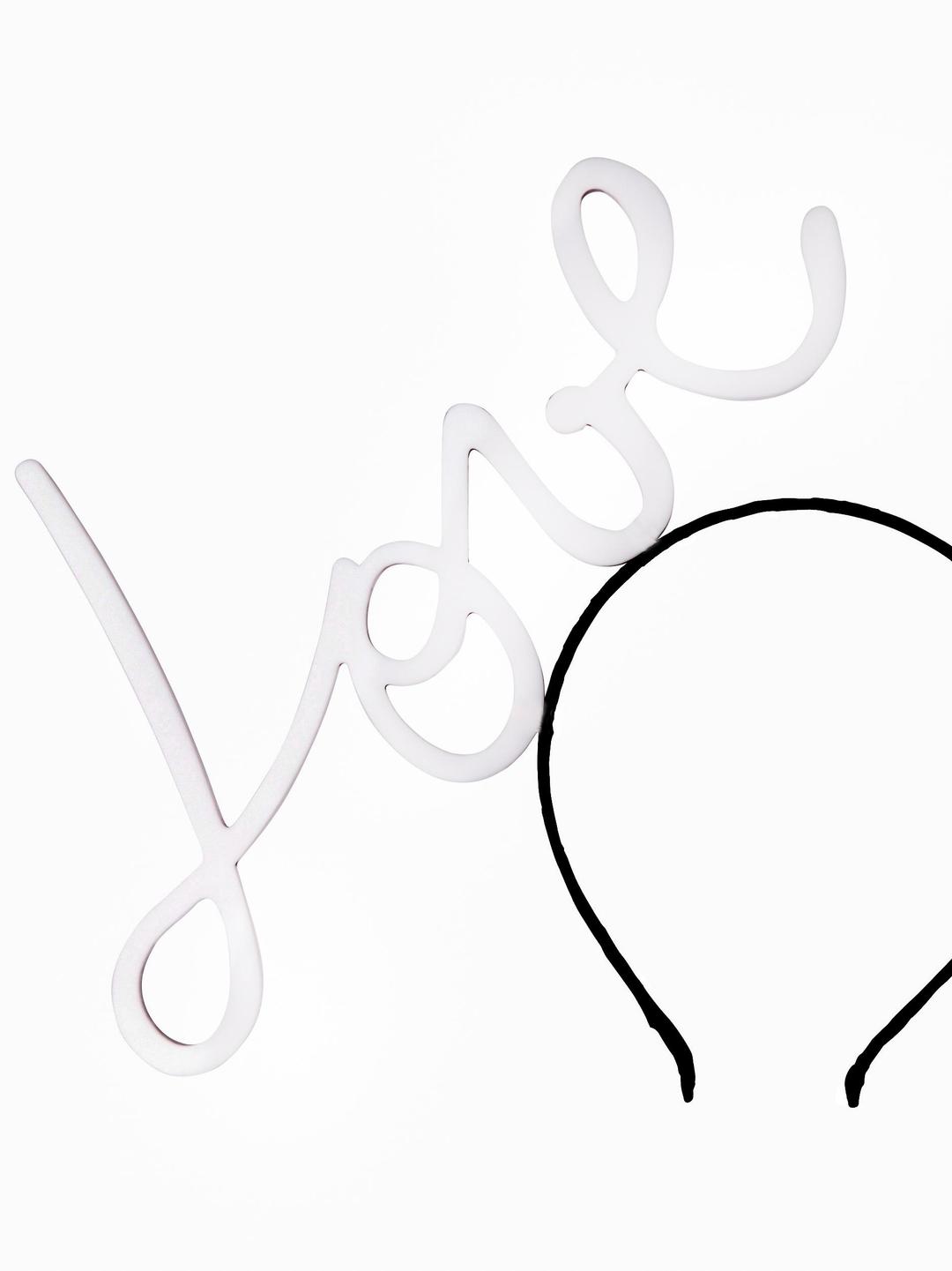 ''LOVE LETTERS'' HEADPIECE IN WHITE for rent on The Volte - main image