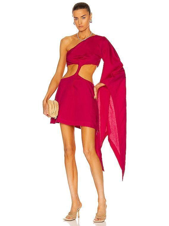 Cult Gaia Lucienne Dress Pink Size 6 for rent on The Volte - main image