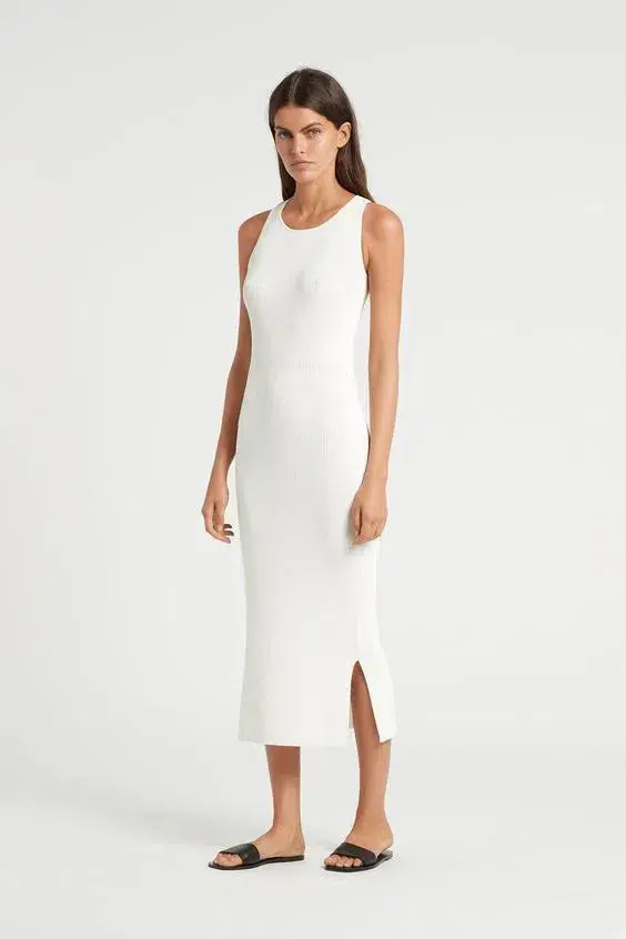 Sir the Label Marcelle Open Back Dress Midi White | AU 8 for rent on The Volte - main image