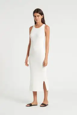 Sir the Label Marcelle Open Back Dress Midi White | AU 8 for rent on The Volte - image 1