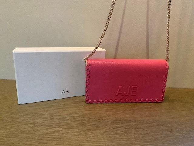 Aje Jour Chain Clutch Bag Fuchsia - Image 5