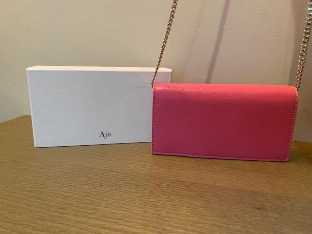 Aje Jour Chain Clutch Bag Fuchsia - Image 2