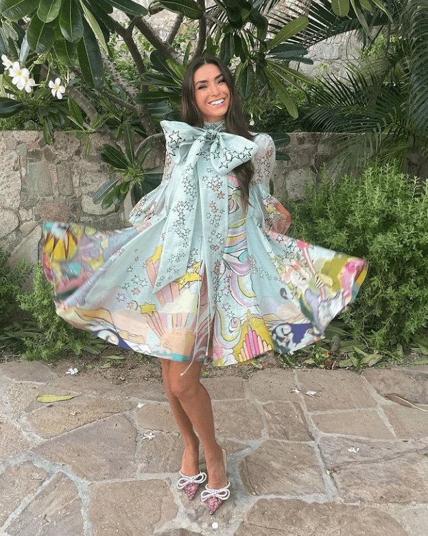 Zimmermann Concert Tie Neck Mini Dress Print Size 2/ AU 12 for rent on The Volte - main image