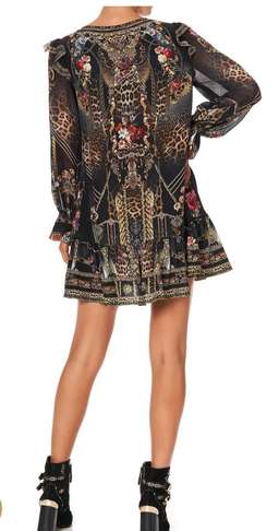 Camilla Gothic Goddess Ruffle Lace Up Dress Print Size XL