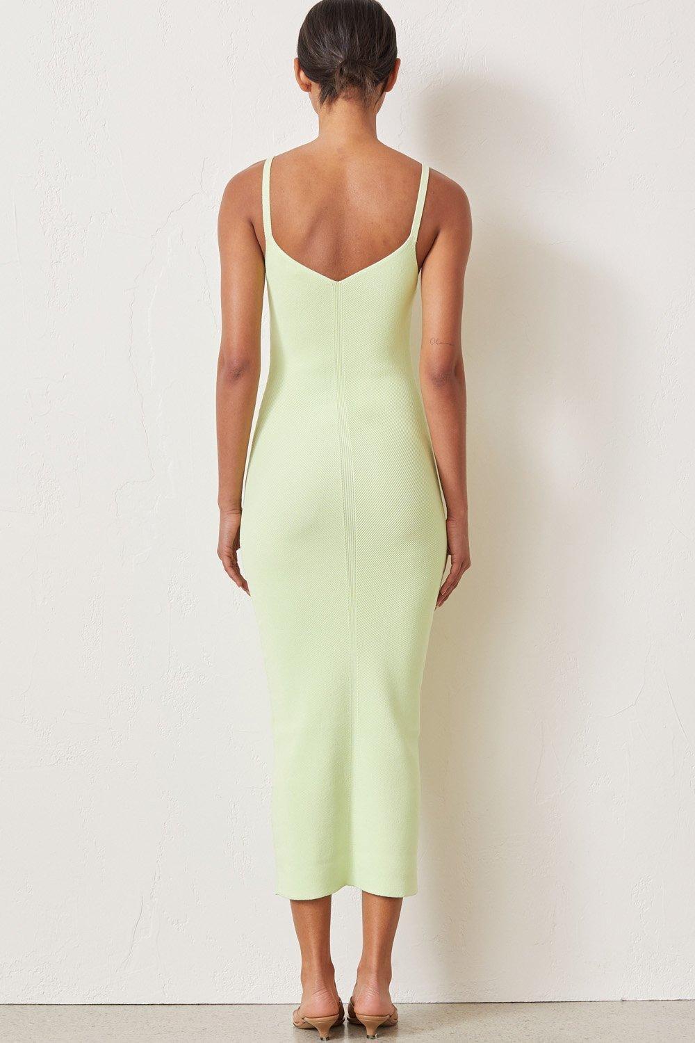 Bec and Bridge Citrus Club Knit Midi Dress Green Size for rent on The Volte - main image
