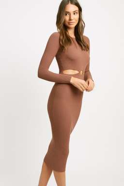 Kookai Lola Long Sleeve Cut Out Brown Size 10 for rent on The Volte - image 3