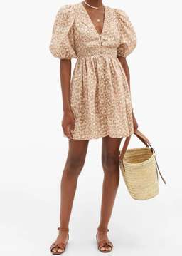 Zimmermann Carnaby Shirred Dress Print Size 8