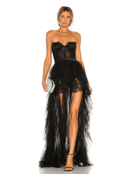 For Love & Lemons Bustier Gown Black Size 10 for rent on The Volte - image 1