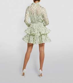 Zimmermann Polka Dot Lovestruck Fluted Mini Dress Mint Green Size 0 / AU 8 for rent on The Volte - image 2