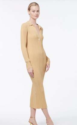 Manning Cartell Long Sleeve Knit Midi Dress Yellow Size 4 for rent on The Volte - image 3