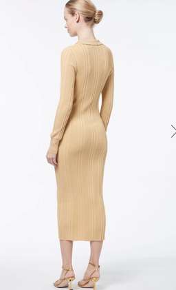 Manning Cartell Long Sleeve Knit Midi Dress Yellow Size 4 for rent on The Volte - image 2