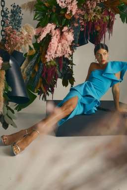 Mossman Dangerous Minds Midi Dress Blue Size 8