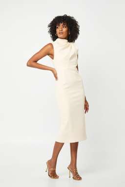 Mossman The Edge of Glory Midi Dress Ivory Size 8