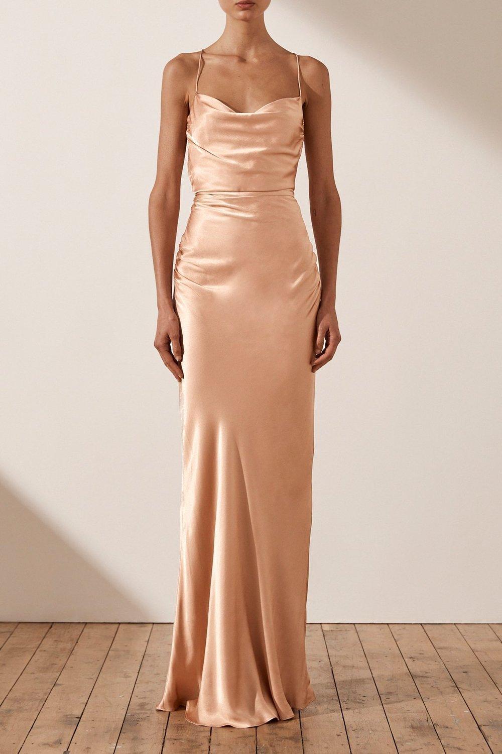 Shona Joy La Lune Lace Back Maxi Dress Blush Size 6 for rent on The Volte - main image