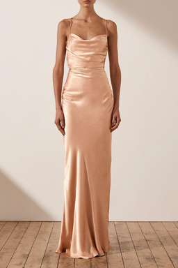 Shona Joy La Lune Lace Back Maxi Dress Blush Size 6 for rent on The Volte - image 1