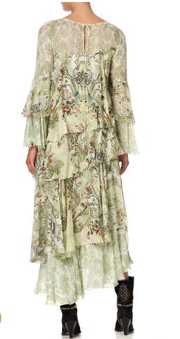 Camilla Brick Lane Beauty Asymmetrical Ruffle Dress Print Size 14