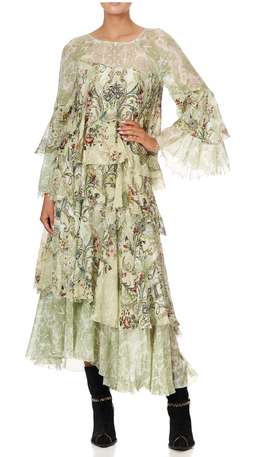 Camilla Brick Lane Beauty Asymmetrical Ruffle Dress Print Size 14