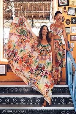 Camilla Flower Hour Full Hem Long Dress Print Size 8 for rent on The Volte - image 1