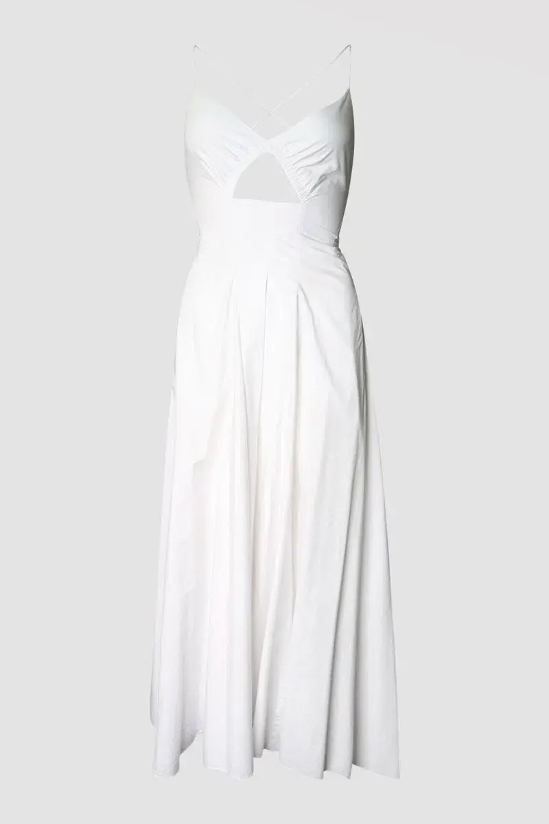 Scanlan Theodore Cotton Strappy Dress White Size 8 - Image 3